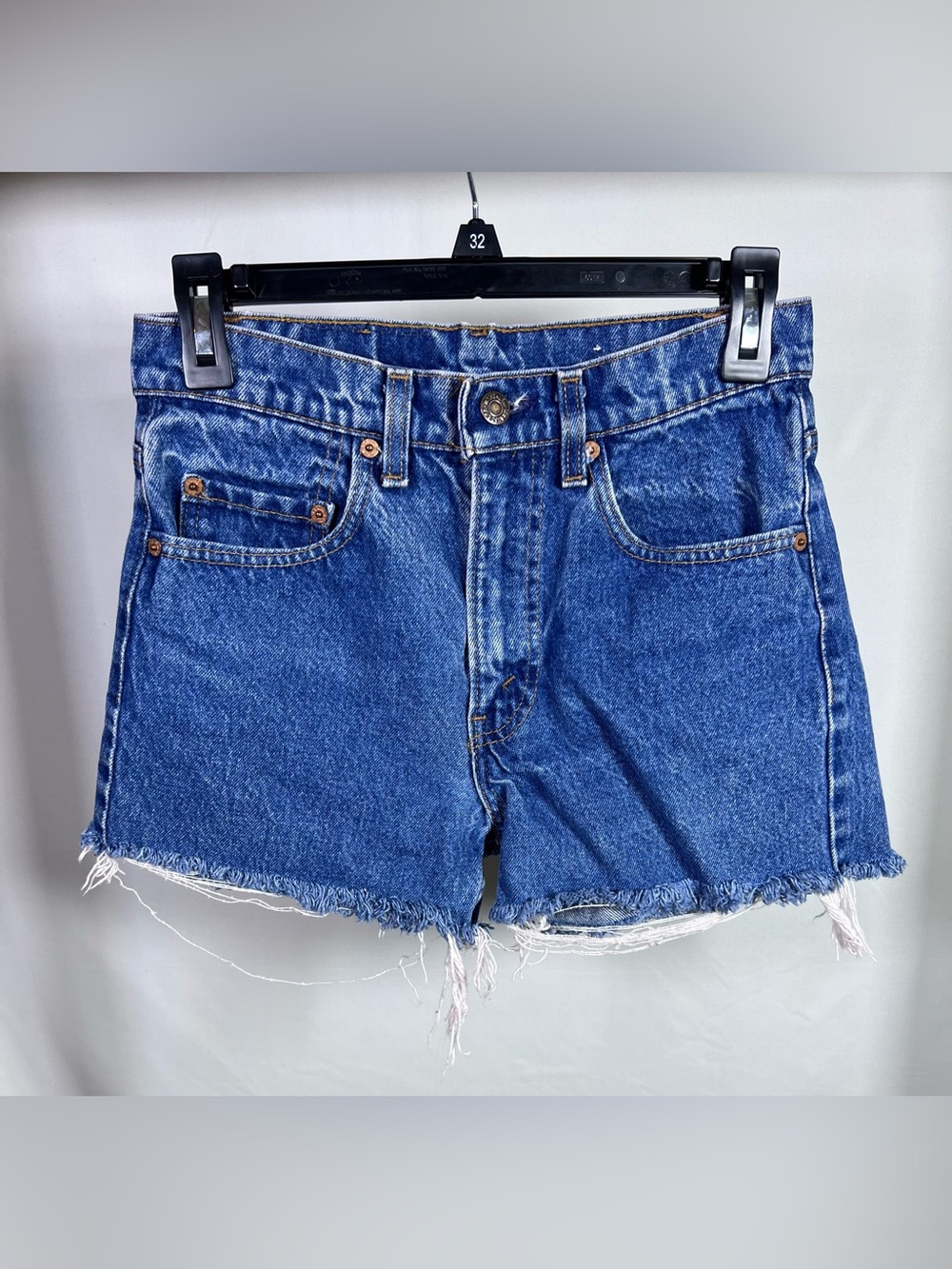 Repurposed Levi's Raw-Hem Denim Cutoff Men’s 505 Jean Shorts